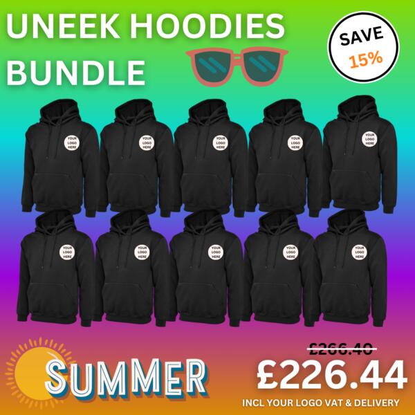 Uneek 10 x Classic Hooded Sweatshirt Bundle UC502-BUNDLE10 10 x Classic Hooded Sweatshirt Bundle Thumbnail